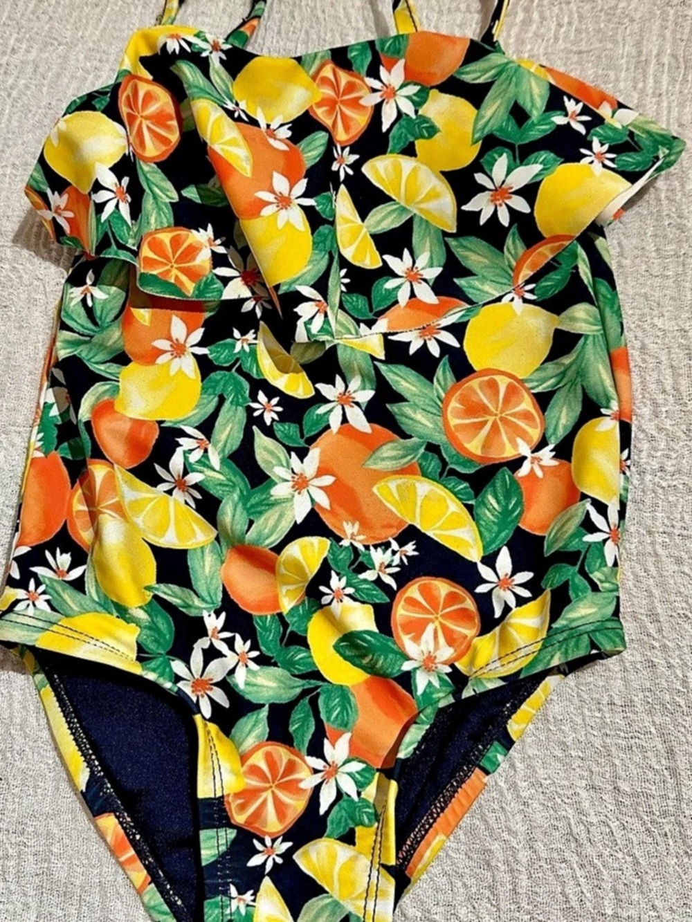Old Navy Girls 2T Citrus Fruit Print One Piece Swimsuit